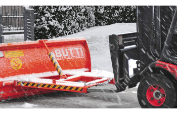 Snow plow buckets and anti-ice equipment