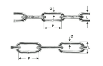 DIN 762 and DIN 763 long link chain