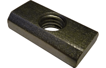Rectangular nuts with trapezoidal edges