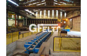 Walking beam furnace for rolling lines