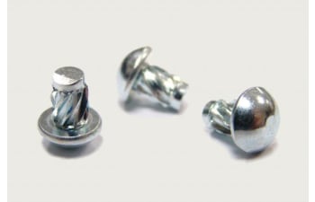 Round head self-tapping rivets with dog point