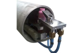 TIG welding systems with inside welding torch for tube and pipe manufacturing
