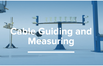 Cable guiding and measuring for wire and cable production lines