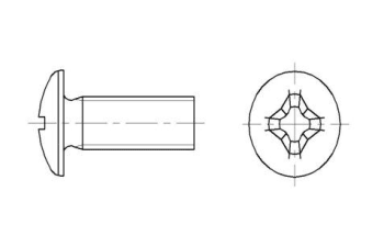 Cross recessed half round head screws