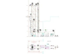 Vertical enamelling machine for flat wire – double line
