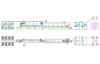 Horizontal enamelling machine for round wire – multiline old style