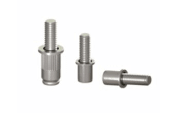 Rivet studs with hexagonal or cylindrical shank