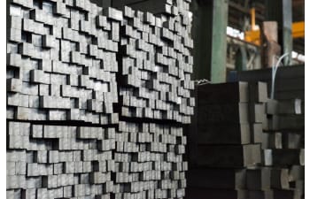 Steel square bars with chamfered ends and custom marking