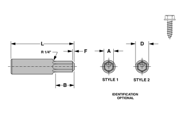 Indented hexagon washer head pins