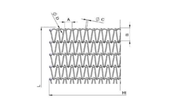 Wire mesh belt with wavy crossbar - NTO