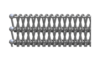 Wire mesh belt with straight crossbar and double spiral
