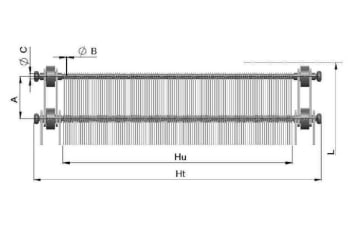 Staple wire mesh belt with straight crossbar - NCGC
