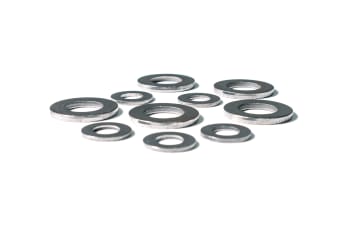 Flat, conical, wave, toothed-lock, and spring washers