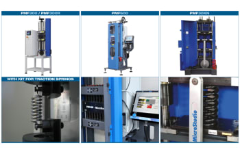 Machine for high speed life test of compression and extension springs