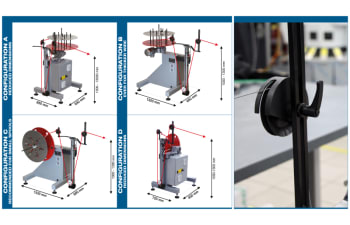 Unwinding machine for wire coils and spools up to 100 Kg