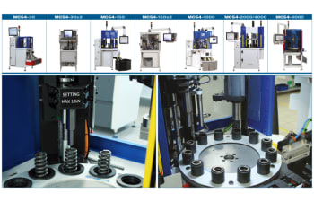 Automatic machine for the adjustment, testing of spring loads