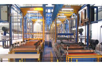 Rack plating lines