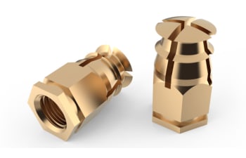 Threaded expansion bushes for wood and resins