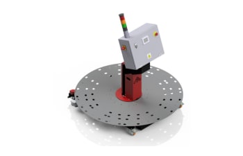 Automatic container changer with rotary table