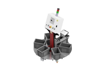 Automatic compact container changer for springs and small metal parts