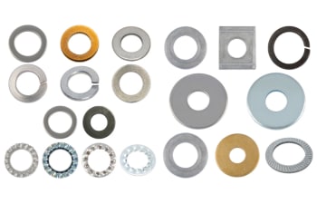Spring, flat, serrated, and special washers