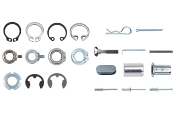 Seegers, self-locking nuts, threaded inserts, and small metal parts