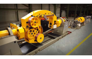 Wire and cable stranding line for non-ferrous metals