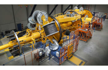 Wire and rope stranding line for ferrous metals