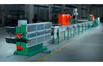 Wire and rope extrusion line for ferrous metals