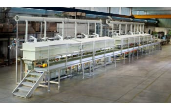 Wire and cable treatment line for non-ferrous metals