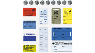 Metal tags for identification in the metalworking industry