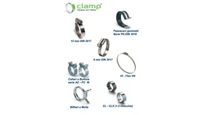 Bands, bolt clamps and cable glands for clamping and cabling