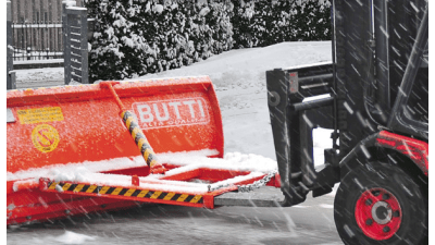 Snow plow buckets and anti-ice equipment