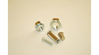 Self-anchoring studs and nuts for metal sheets