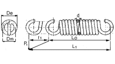 Steel extension springs