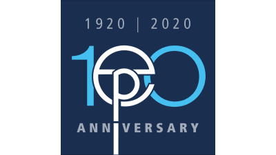 E. Ponziani blows out one hundred candles - the anniversary logo