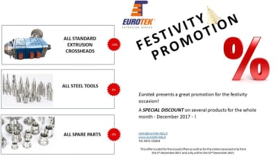 Winter holidays promotion on extrusion crossheads and tools