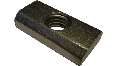 Rectangular nuts with trapezoidal edges