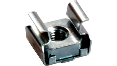 Steel and stainless steel cage nuts for square holes