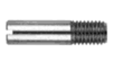 Slotted headless screws with chamfered end