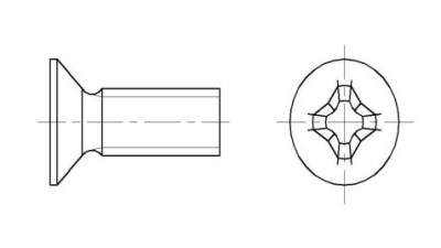 Cross recessed countersunk flat head screws