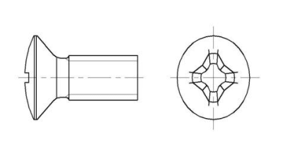 Cross recessed raised countersunk head screws