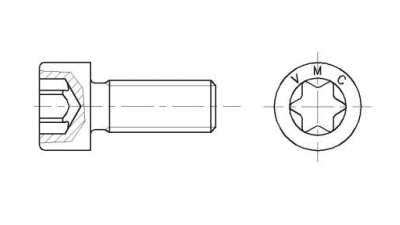 Vis à tête à tête cylindrique à six lobes internes