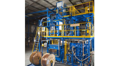 Continuous casting machines for progressive alloys rod production