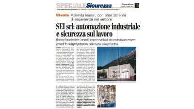 SEI Srl - Servizio Elettronica Industriale del Gruppo SEI SISTEMI IMOLA: rassegna stampa.