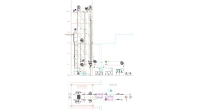 Vertical enamelling machine for flat wire – double line