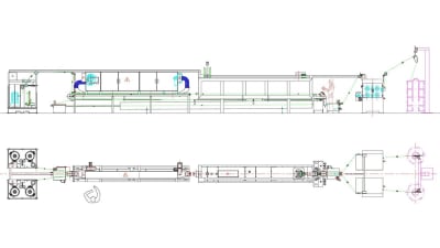 Horizontal enamelling machine for round wire – double line