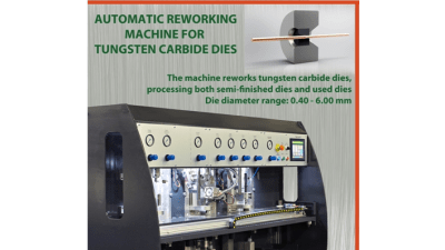 Tecnofil präsentiert ADR-4, die vollautomatische Maschine zur Bearbeitung von Hartmetall-Ziehsteinen