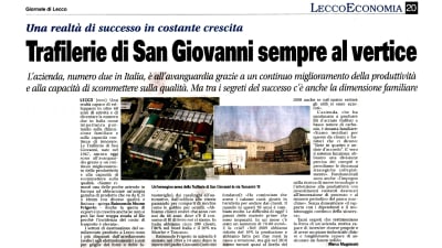 Rassegna stampa: Trafilerie San Giovanni