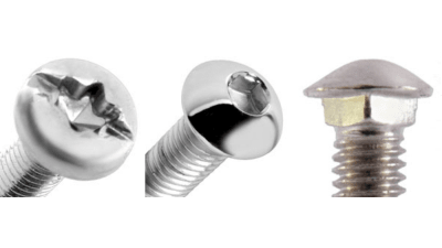 Convex head metric and self-forming screws